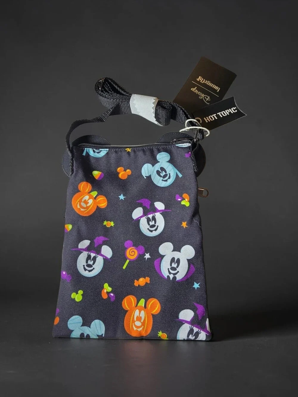 Loungefly Disney Mickey Minnie Halloween Passport Crossbody Bag Nwt